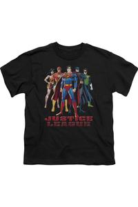 Футболка с коротким рукавом для детей Justice League of America In League Gildan, черный