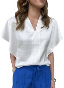 Цвет слоновой кости - топ Finn Charmeuse с V-образным вырезом Saint Art