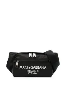 Поясная сумка с тисненым логотипом DOLCE & GABBANA, черный