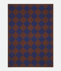 Жаккардовое одеяло в клетку BOTTEGA VENETA, древесина/бездна