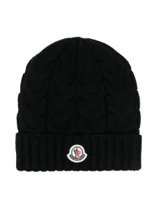 Шапка бини с логотипом Moncler Enfant, черный