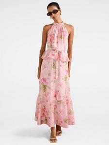 Платье Petite Serena с цветочным принтом и пеплумом на талии Forever New, Coral