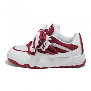 WARRIOR Низкие скейтерские кроссовки унисекс белые с красным (сетчатые), цвет White/Red (Mesh)