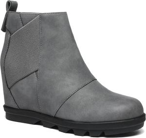Женские ботильоны на клиновидной подошве Athlefit, комфортные ботинки на низком каблуке, Grey