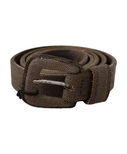 Коричневый кожаный ремень с пряжкой с логотипом. Costume National, коричневый