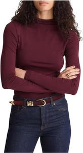Женская кофта с длинными рукавами, воротником-стойкой, с боковыми завязками, орехового цвета Madewell, Dark Pomegranate
