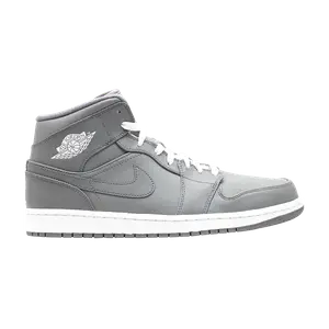 Кроссовки Air Jordan 1 Mid 'Grey White', серый