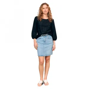 Юбка Object Ellen denim skirt, синий