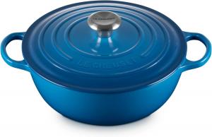Чугунная кастрюля Le CreusetSignature с крышкой, диаметр 26 см, La Marmite, круглая, подходит для всех типов плит и индукционных, объем: 4,1 л, вес: 4,255 кг, Марсель