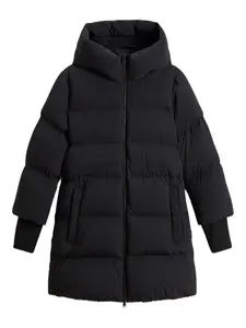 Пальто оверсайз с капюшоном WOOLRICH, черный