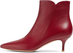 Женские ботильоны YDN с низким каблуком-кистенок, заостренным носком и молнией, размеры 4-16 США, Dark Red