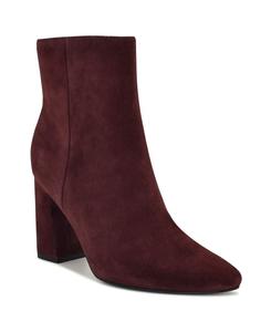 Женские ботильоны Reraye на расклешенном блочном каблуке Nine West, Dark Red Suede