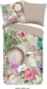Пододеяльник HIP 155x220 + 1* 80x80 см - мандалы, цветы и попугай Muller Textil
