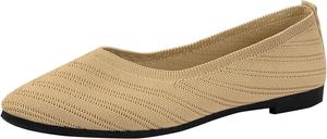 Generic Женские повседневные мягкие туфли на плоской подошве, вязаные балетки, удобные вечерние туфли с заостренным носком, дышащая обувь