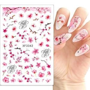 Самоклеящиеся наклейки для дизайна ногтей с весенне-летними цветочными узорами, Frezarkowo