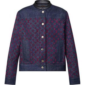 Джинсовая куртка с флокированным логотипом LOUIS VUITTON, синий фиолетовый