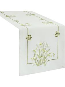 Erwin Müller Скатерть-дорожка бело-зеленого цвета