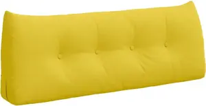 Подушка для спины , светло-желтая, 120 x 24 x 50 см, ткань vidaXL