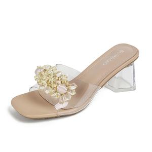 Женские тапочки-слайды с резиновой подошвой, устойчивые к истиранию, шампанского цвета TATAYA, Champagne