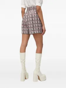 Клетчатые шорты с жемчужной отделкой Custommade, серый