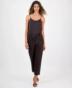 Женские компрессионные брюки с высокой талией и прямыми штанинами Bar Iii, коричневый