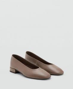 Женские кожаные балетки MANGO, Light, Pastel Brown