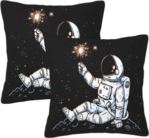 BURLOE Чехлы для подушек плед космонавт White