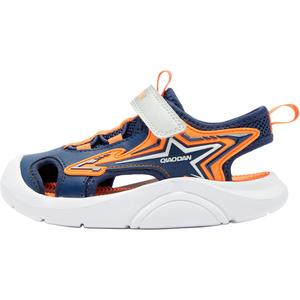 Детские сандалии с низким верхом, устойчивые к скольжению, для детей от 3 до 7 лет QIAODAN, синий/оранжевый