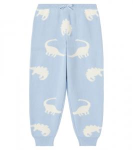 Брюки из хлопкового жаккарда Lapis Konges Sløjd, Dino Mist