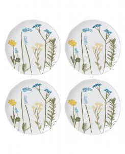 Набор из 4 декоративных тарелок с изображением полевых цветов Lenox, White