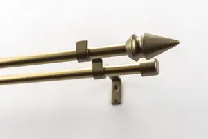 Карниз для штор GARESA "SPYRNA с открытой опорой", 2 направляющие, желаемая длина, комплект для штор, выдвижной, наконечник, без колец 480 см, Ø16мм, цвет mattgoldfarben