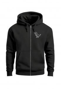 Толстовка Neverless MIT KAPUZE DINO PRINT DINOSAURIER T-REX , Schwarz/Anthracite