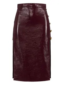 Миди-юбка с пуговицами Elisabetta Franchi, коричневый