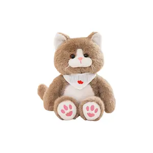 Милые реалистичные плюшевые куклы котят высота 25см/35см Bitter purchase, коричневый