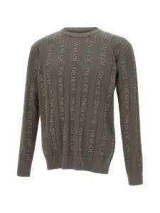 Свитер с круглым вырезом и логотипным узором Iceberg, зеленый