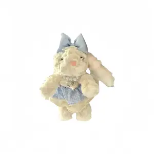 Кролик с милыми ушками Юбка Реалистичный кролик и плюшевые игрушки животных Плюшевый кулон Высота 15см LOGISTAR, синий Dress Bunny-Bracelet Style