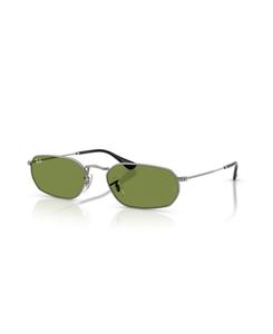 Солнцезащитные очки унисекс с геометрическим рисунком, RB3947 Ray-Ban, Gunmetal, Green