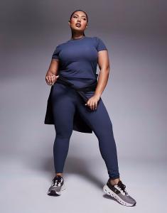 4505 Curve мягкая на ощупь футболка в рубчик для малышей, сине-серого цвета