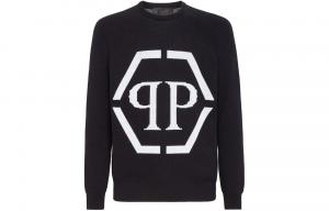 Свитер с интарсией логотипа PHILIPP PLEIN, черный