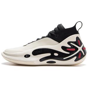 Вайт 11 Баскетбольные кроссовки мужские мид-топ белые черные LINING