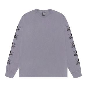 Футболка Stussy Pigment Dyed Foils Long-Sleeve Tee Shark, фиолетовый