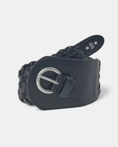 Асимметричный женский пояс-косичка черного цвета Brownie, черный