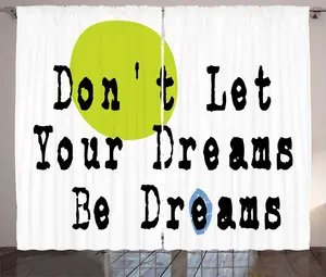 Штора ABAKUHAUS Dream Rustic с типографским рисунком, универсальная ленточная штора для гостиной с петлями и крючками, 280 x 175 см, зелено-синий и черный Abakuhaus