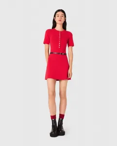 Короткое трикотажное платье в рубчик Maje, красный