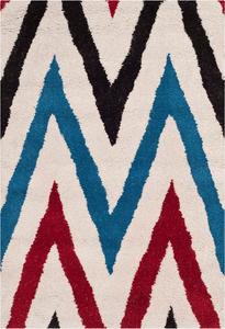 Ковер SAFAVIEH, 61 x 92 см, Chatham Collection, Ivory & Multi, ручной работы, шеврон из шерсти, идеален для помещений с высокой проходимостью: прихожая, гостиная, спальня (CHT151A)