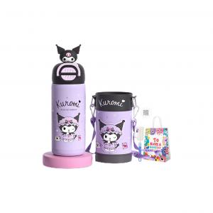 Термостакан Sanrio, double wall cup-фиолетовый kuromi+cup brush+shopping bag