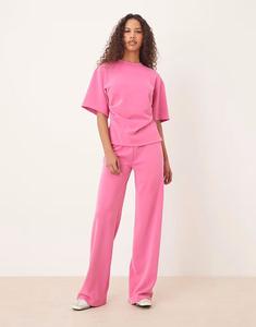 Широкие брюки-комбинезон из купро розового цвета Asos Design
