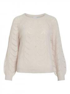 Элегантный свитер с игривым узором вязки и круглым вырезом. Цвет натуральный. Vila