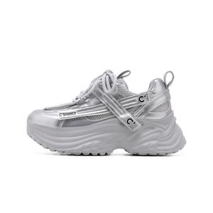 Низкие кроссовки на массивной подошве для женщин C°BANNER, Silver