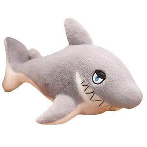 Плюшевая игрушка акула мультяшная свирепая 45см/60см/85см MLING, светло-серый